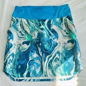 Patagonia Blue Marble Swirl Tech Fishing Active Skort Rivermouth: Radar Blue XS